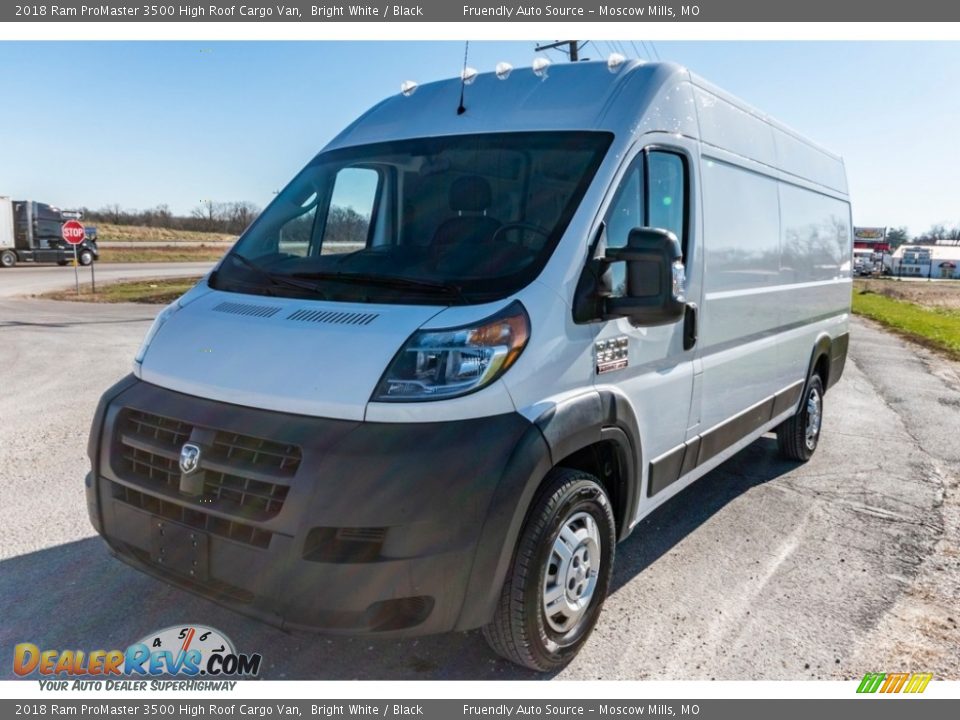 2018 Ram ProMaster 3500 High Roof Cargo Van Bright White / Black Photo #8