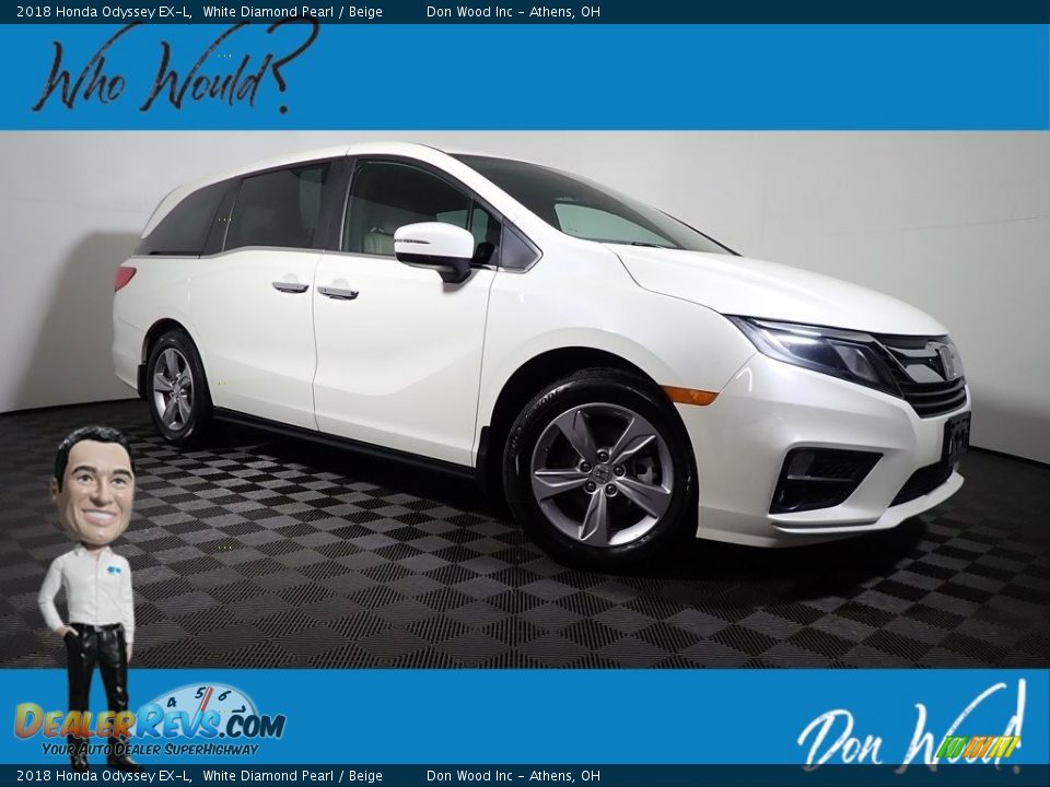 2018 Honda Odyssey EX-L White Diamond Pearl / Beige Photo #1