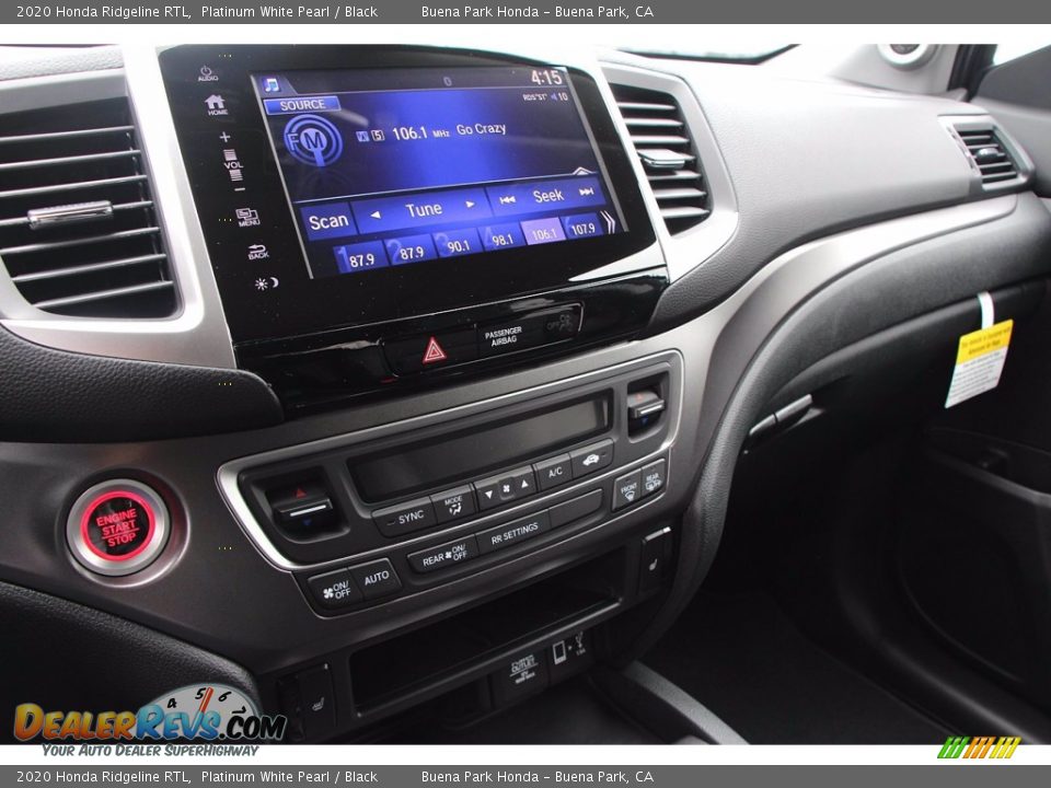 2020 Honda Ridgeline RTL Platinum White Pearl / Black Photo #14