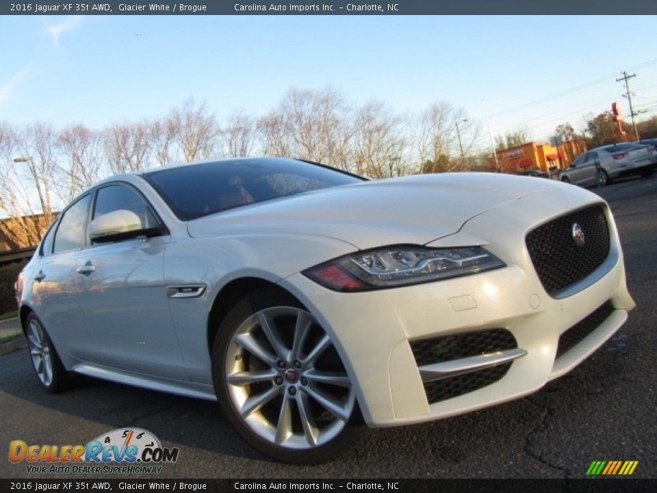 2016 Jaguar XF 35t AWD Glacier White / Brogue Photo #1