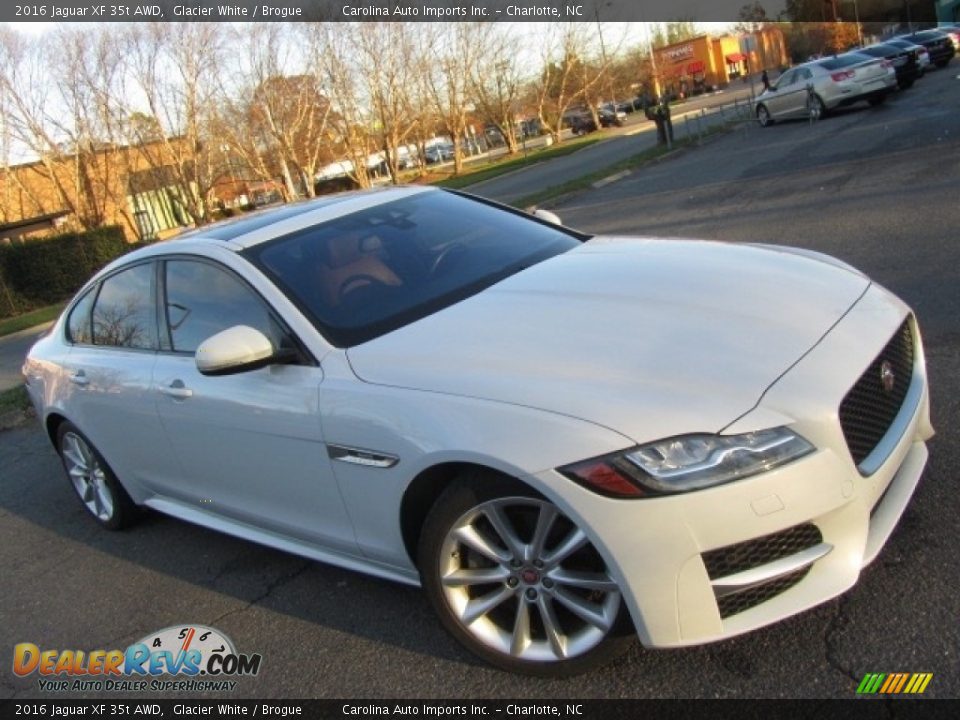 2016 Jaguar XF 35t AWD Glacier White / Brogue Photo #3