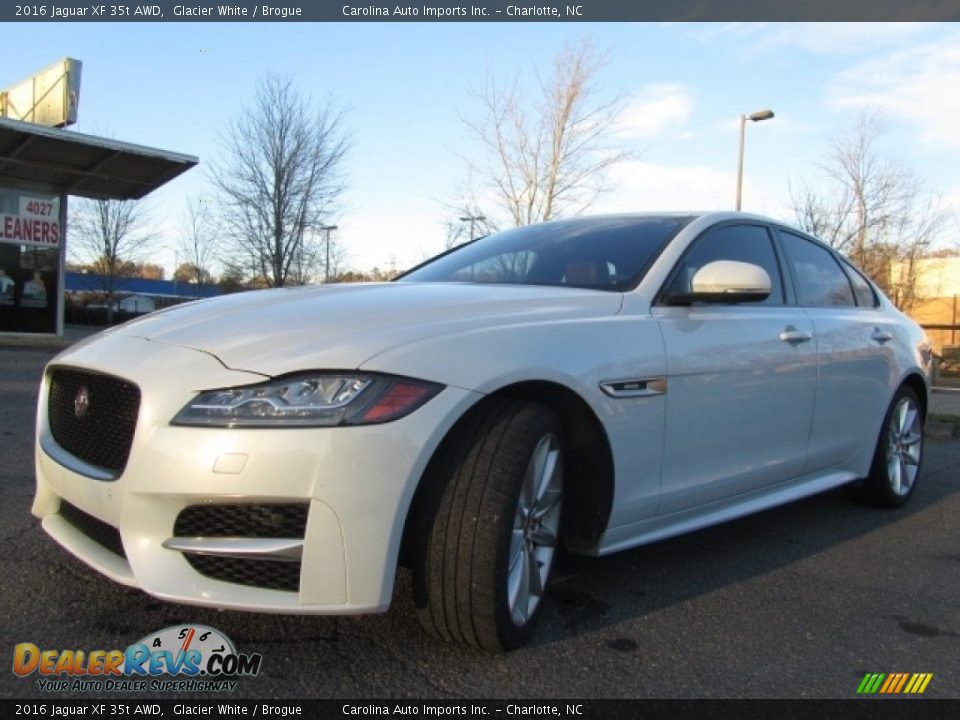 2016 Jaguar XF 35t AWD Glacier White / Brogue Photo #6