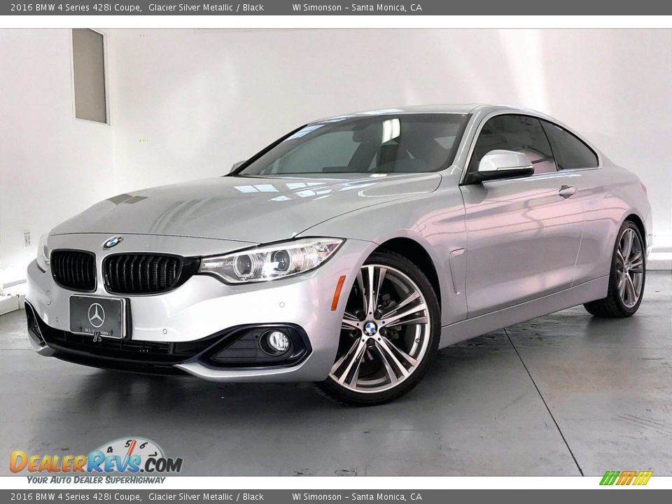 2016 BMW 4 Series 428i Coupe Glacier Silver Metallic / Black Photo #12