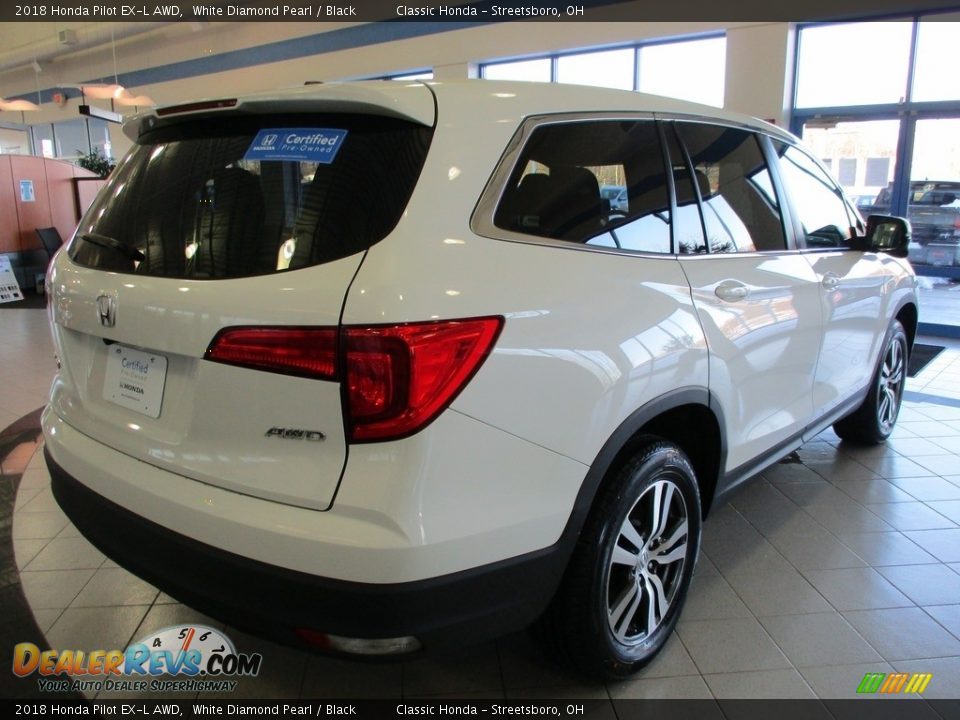 2018 Honda Pilot EX-L AWD White Diamond Pearl / Black Photo #7