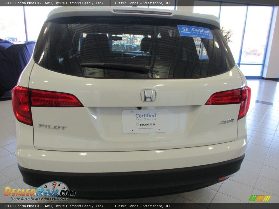 2018 Honda Pilot EX-L AWD White Diamond Pearl / Black Photo #8