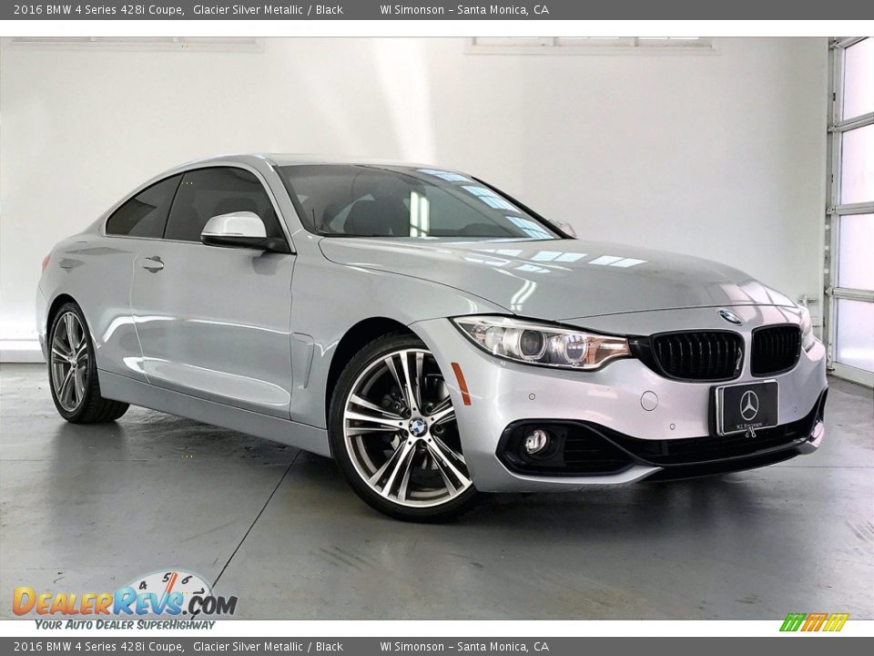 2016 BMW 4 Series 428i Coupe Glacier Silver Metallic / Black Photo #34