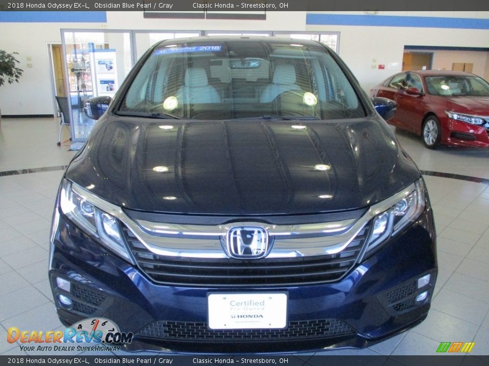 2018 Honda Odyssey EX-L Obsidian Blue Pearl / Gray Photo #2