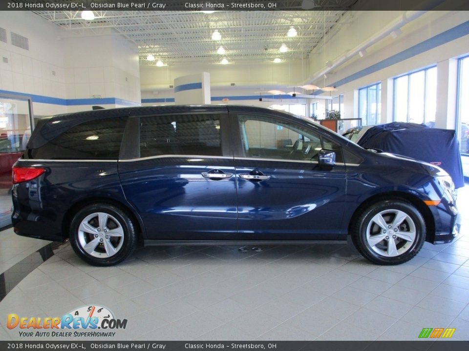 2018 Honda Odyssey EX-L Obsidian Blue Pearl / Gray Photo #4