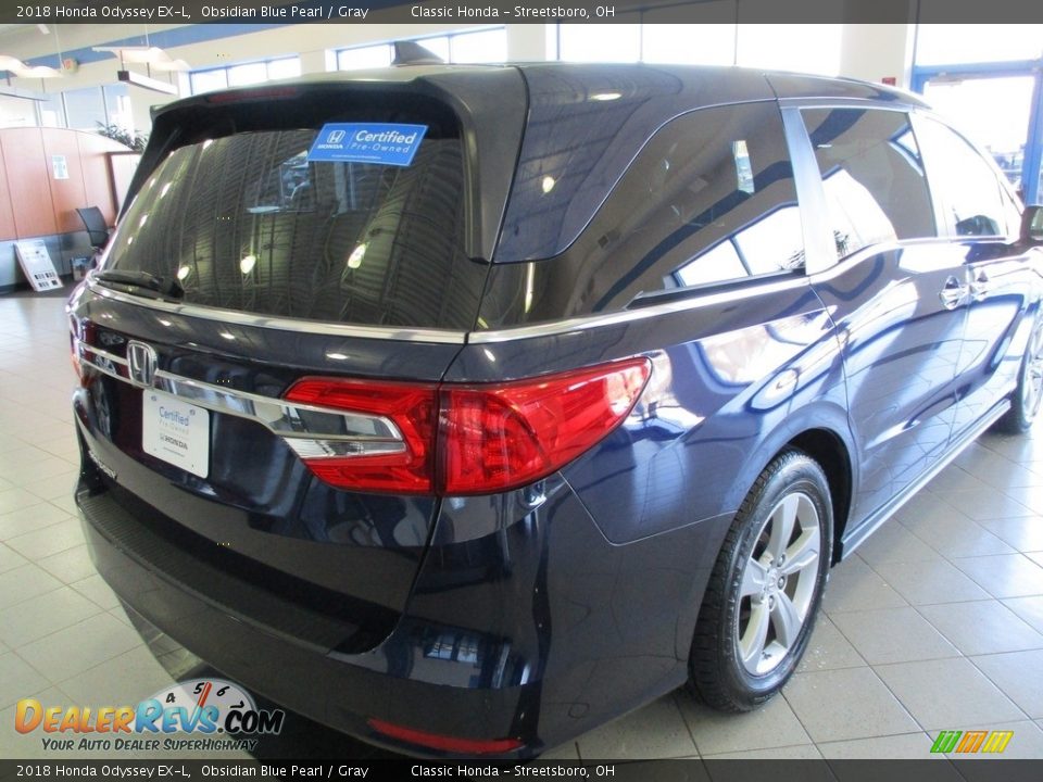 2018 Honda Odyssey EX-L Obsidian Blue Pearl / Gray Photo #7