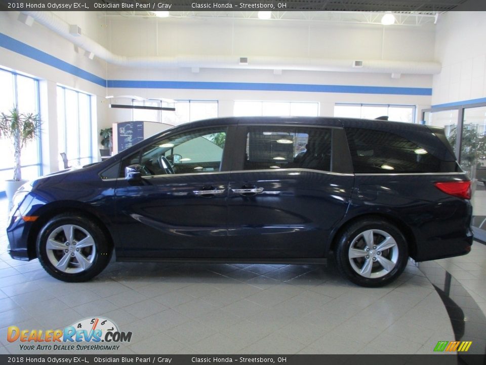 2018 Honda Odyssey EX-L Obsidian Blue Pearl / Gray Photo #9