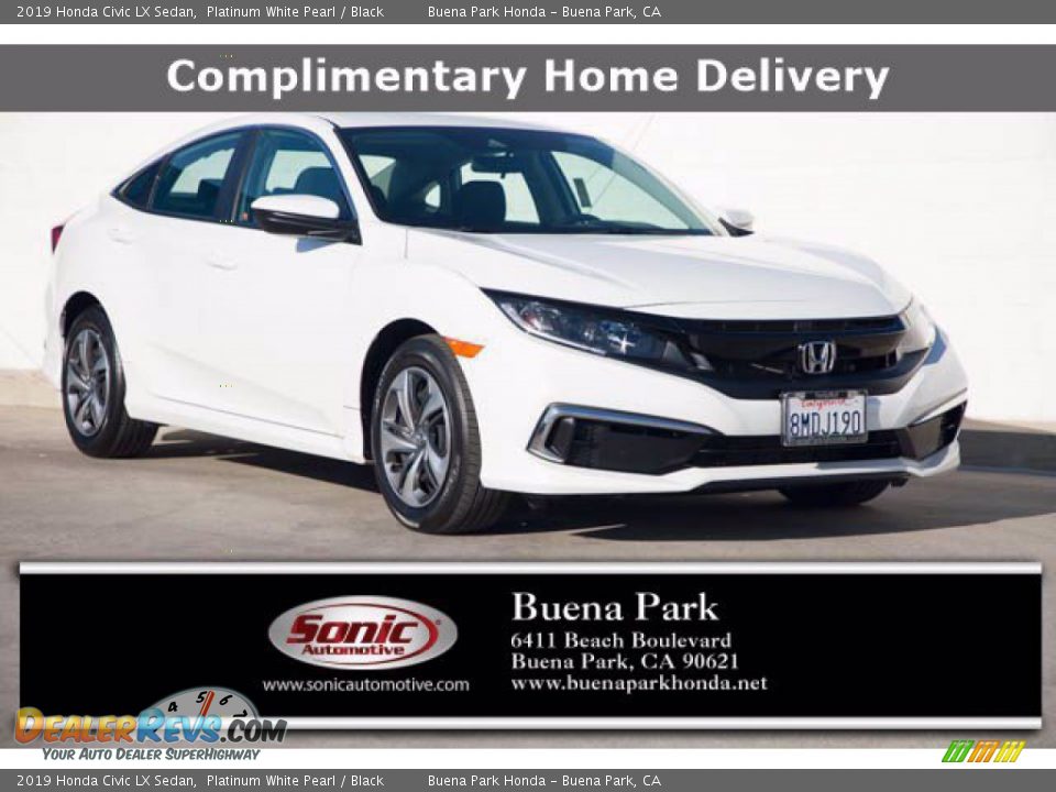 2019 Honda Civic LX Sedan Platinum White Pearl / Black Photo #1