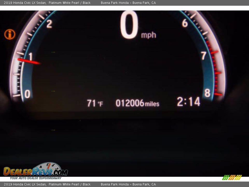 2019 Honda Civic LX Sedan Platinum White Pearl / Black Photo #6