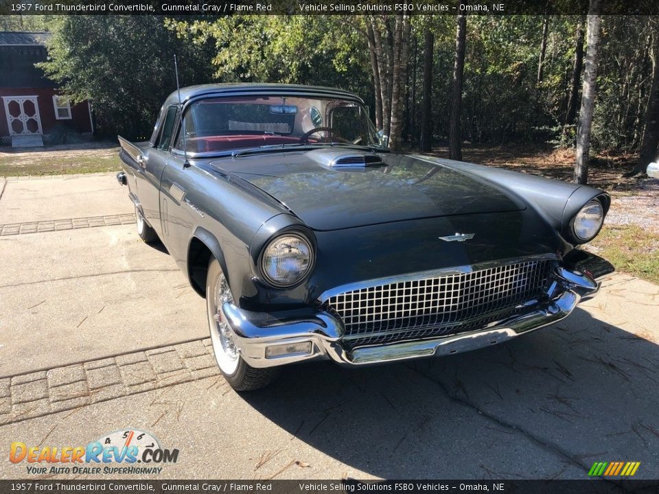 1957 Ford Thunderbird Convertible Gunmetal Gray / Flame Red Photo #6