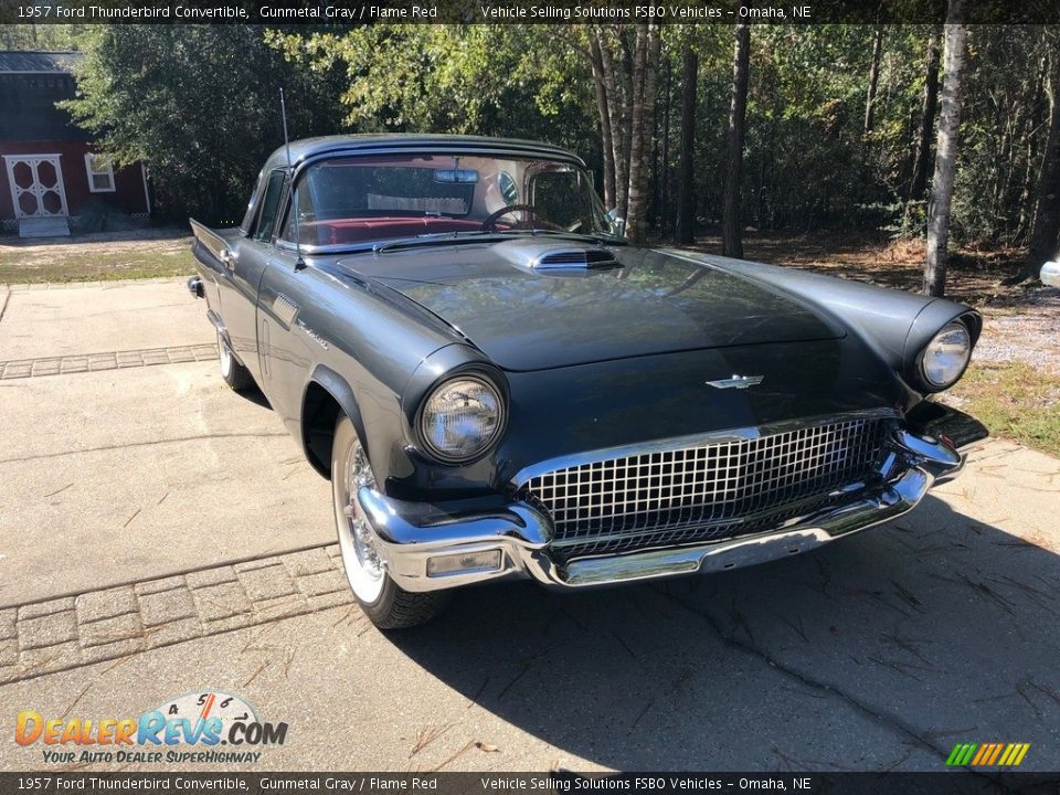 1957 Ford Thunderbird Convertible Gunmetal Gray / Flame Red Photo #6