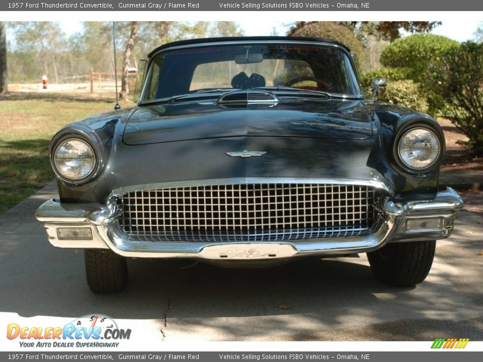 1957 Ford Thunderbird Convertible Gunmetal Gray / Flame Red Photo #11