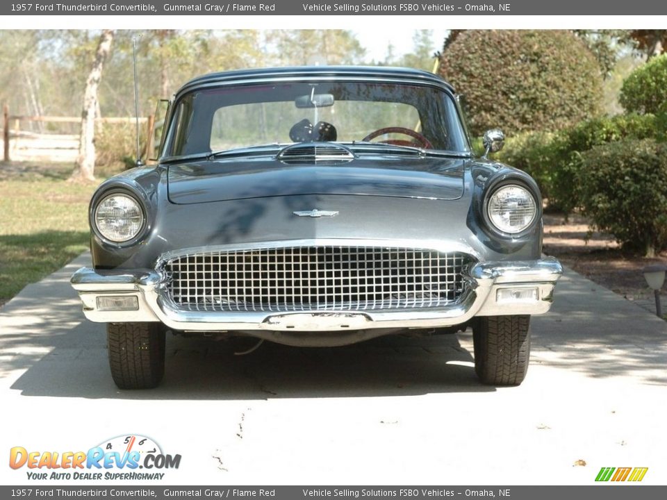 1957 Ford Thunderbird Convertible Gunmetal Gray / Flame Red Photo #15