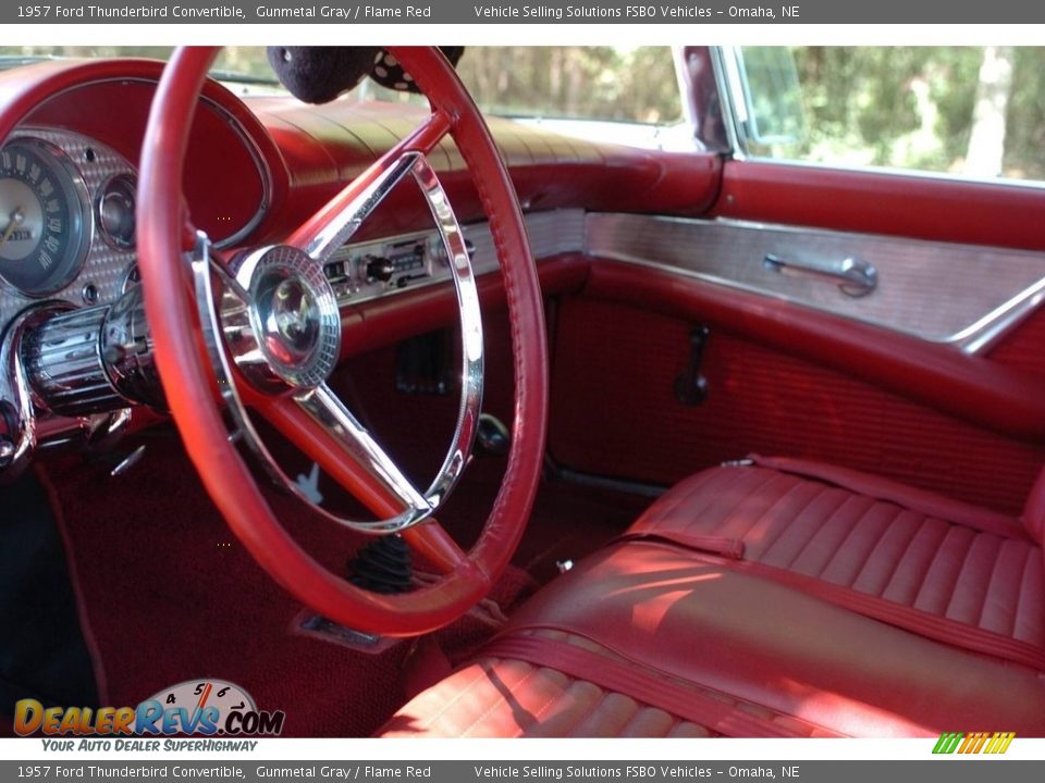 1957 Ford Thunderbird Convertible Gunmetal Gray / Flame Red Photo #27