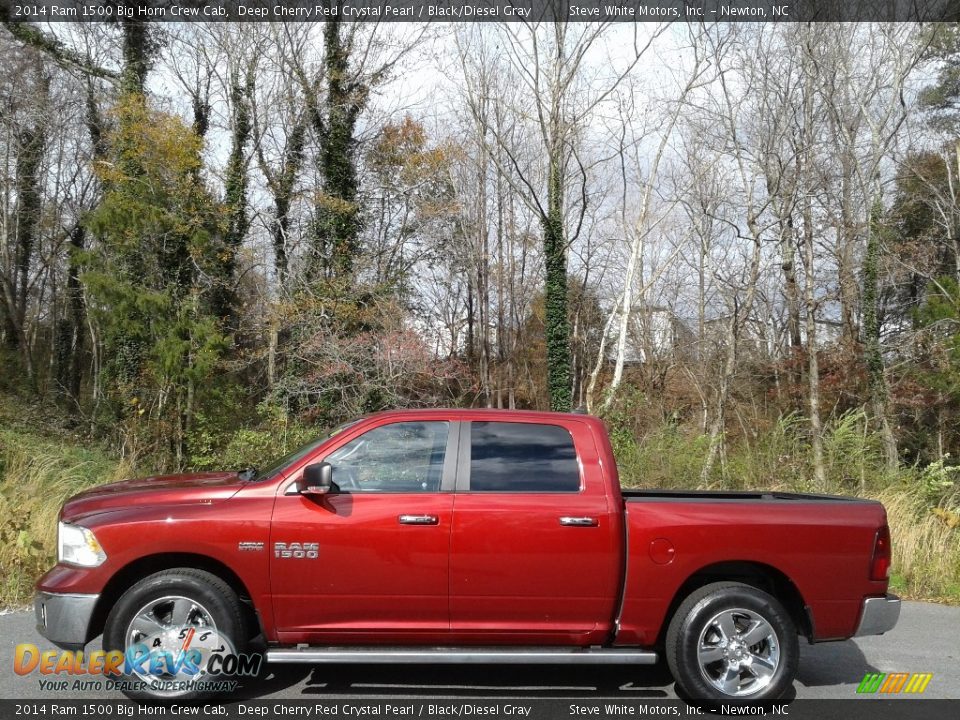 2014 Ram 1500 Big Horn Crew Cab Deep Cherry Red Crystal Pearl / Black/Diesel Gray Photo #1