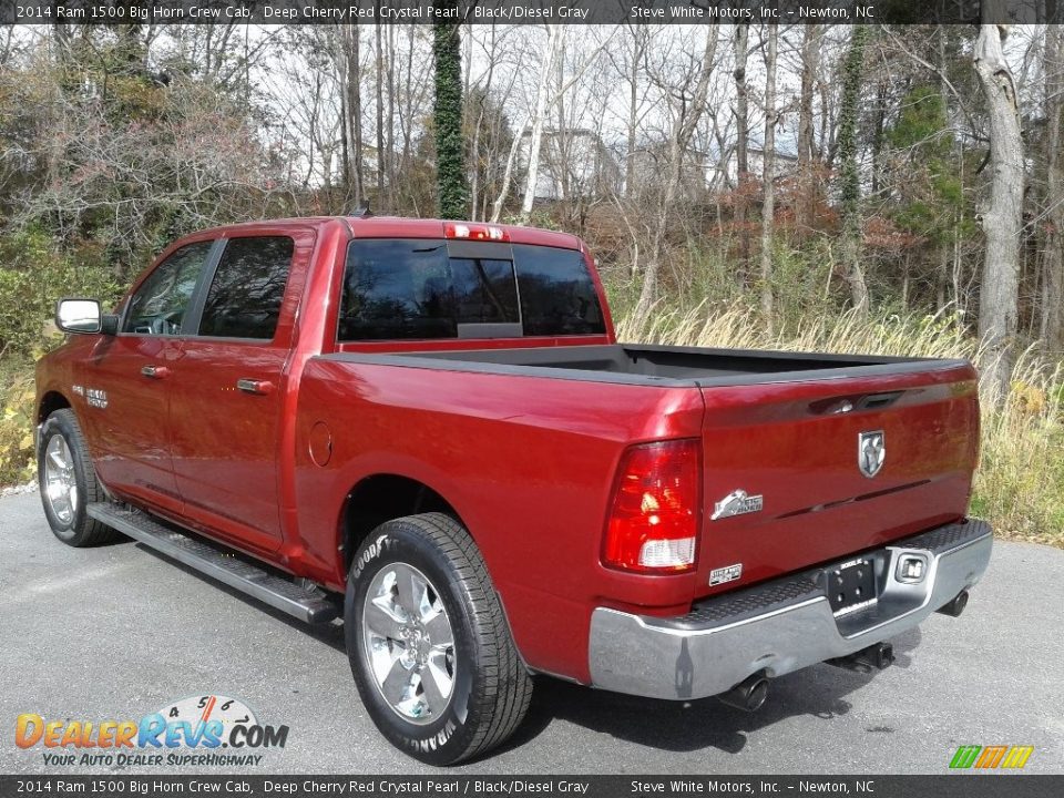 2014 Ram 1500 Big Horn Crew Cab Deep Cherry Red Crystal Pearl / Black/Diesel Gray Photo #9