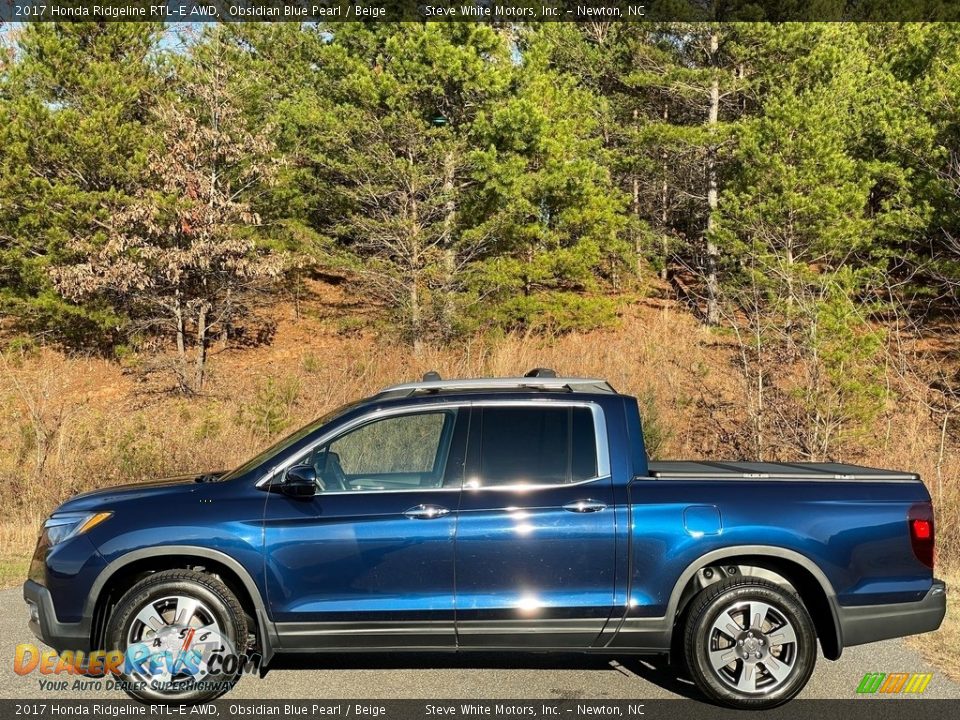 2017 Honda Ridgeline RTL-E AWD Obsidian Blue Pearl / Beige Photo #1