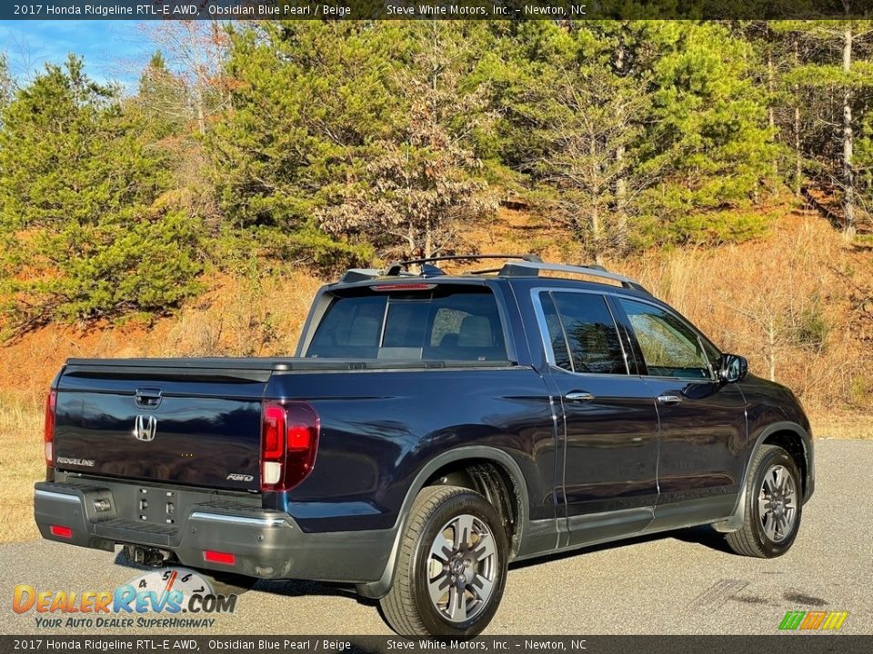 2017 Honda Ridgeline RTL-E AWD Obsidian Blue Pearl / Beige Photo #7