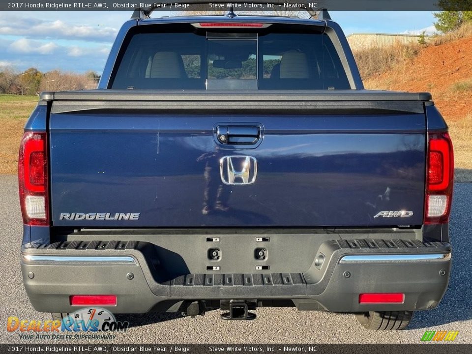 2017 Honda Ridgeline RTL-E AWD Obsidian Blue Pearl / Beige Photo #8