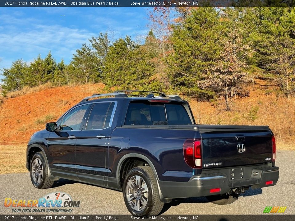 2017 Honda Ridgeline RTL-E AWD Obsidian Blue Pearl / Beige Photo #11