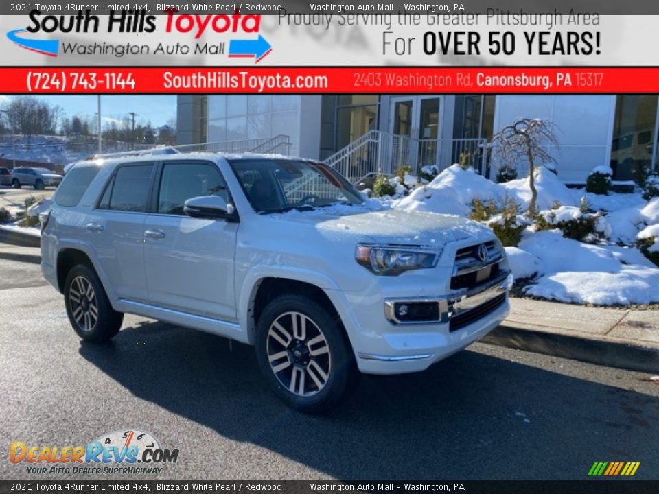 2021 Toyota 4Runner Limited 4x4 Blizzard White Pearl / Redwood Photo #1
