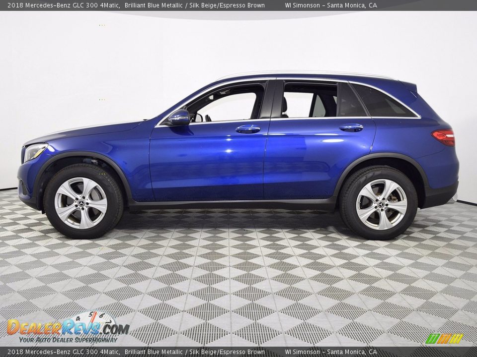 2018 Mercedes-Benz GLC 300 4Matic Brilliant Blue Metallic / Silk Beige/Espresso Brown Photo #5