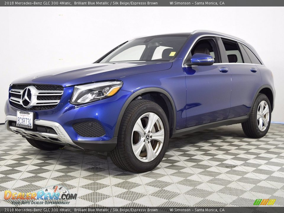 2018 Mercedes-Benz GLC 300 4Matic Brilliant Blue Metallic / Silk Beige/Espresso Brown Photo #6