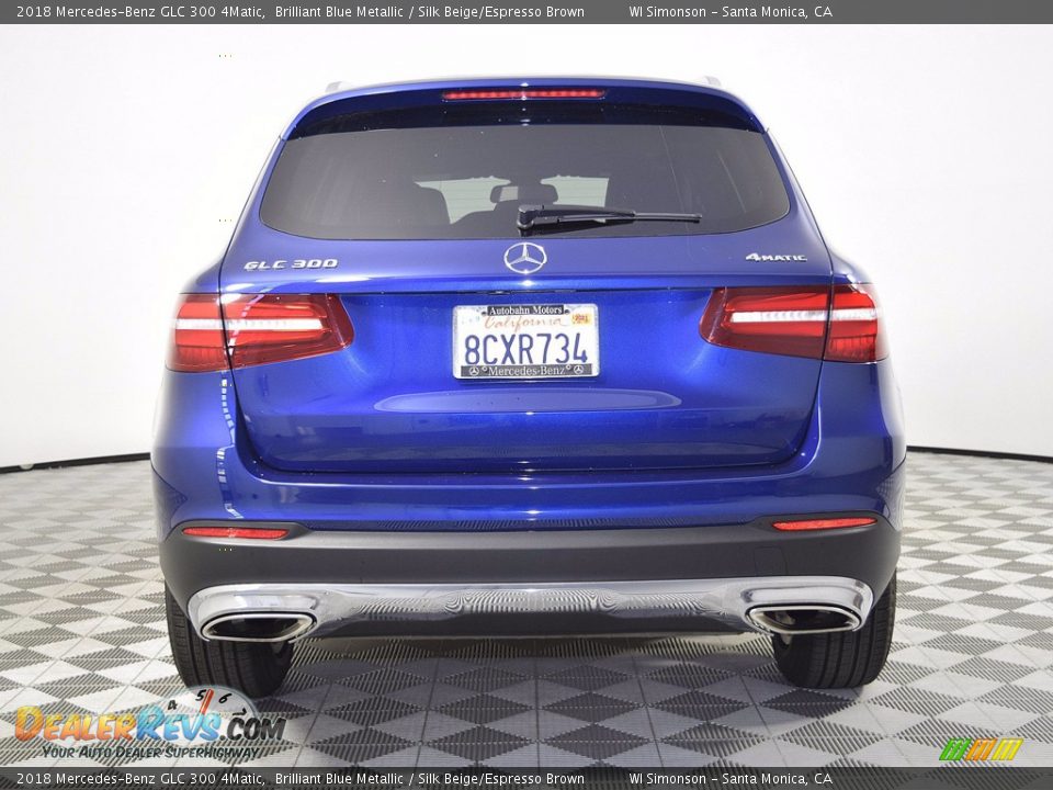 2018 Mercedes-Benz GLC 300 4Matic Brilliant Blue Metallic / Silk Beige/Espresso Brown Photo #8