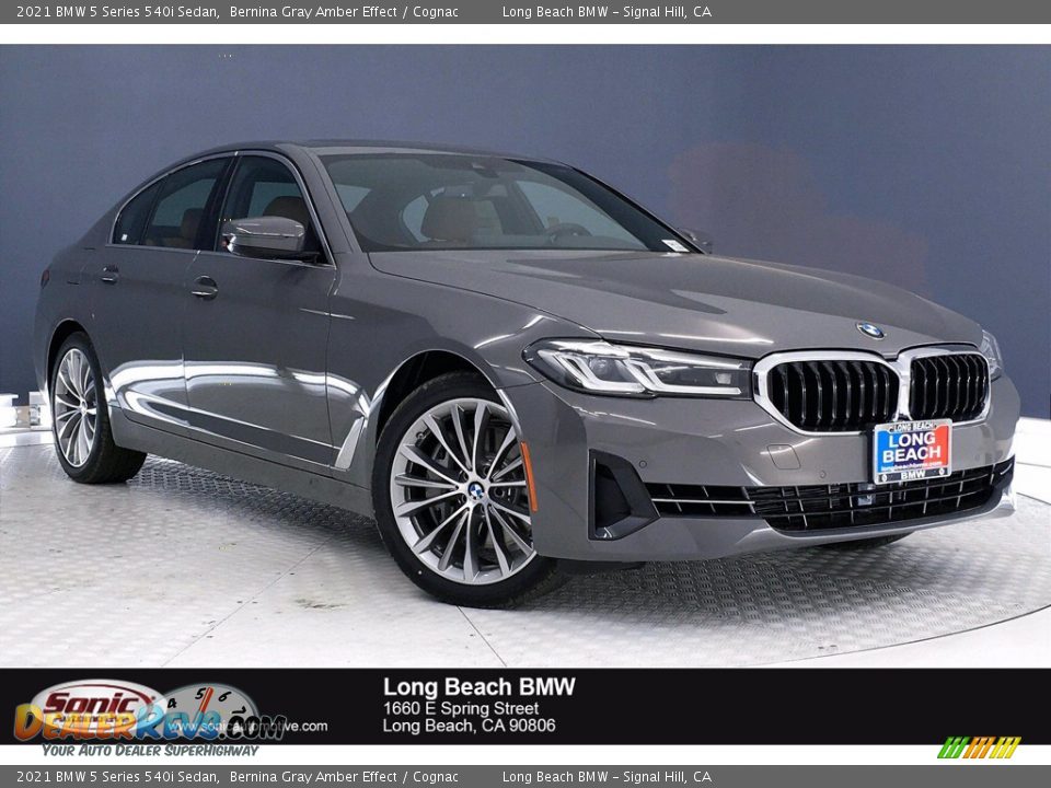 2021 BMW 5 Series 540i Sedan Bernina Gray Amber Effect / Cognac Photo #1