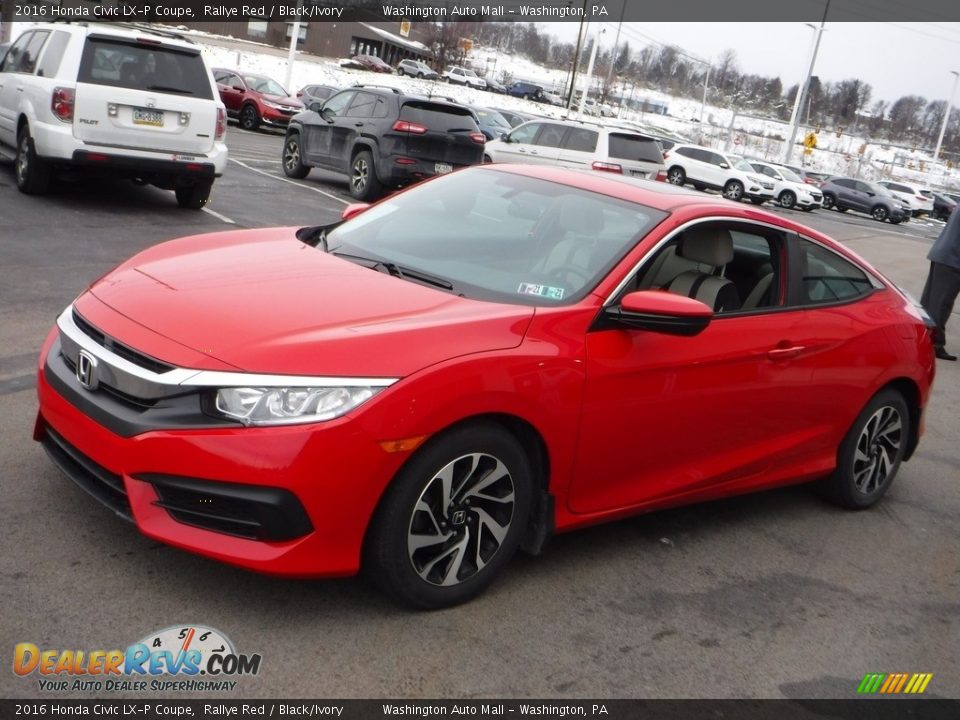 2016 Honda Civic LX-P Coupe Rallye Red / Black/Ivory Photo #5