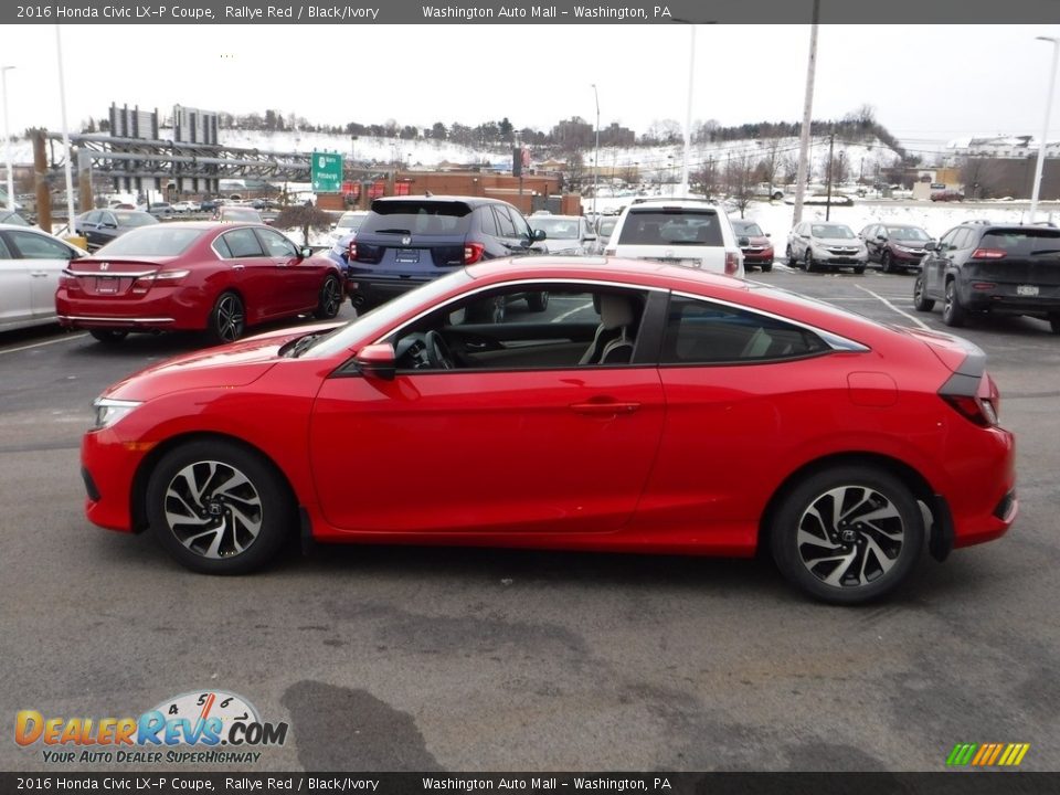 2016 Honda Civic LX-P Coupe Rallye Red / Black/Ivory Photo #6