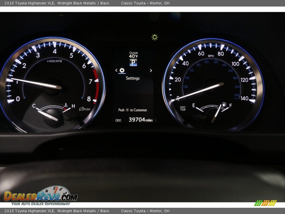 2016 Toyota Highlander XLE Midnight Black Metallic / Black Photo #9