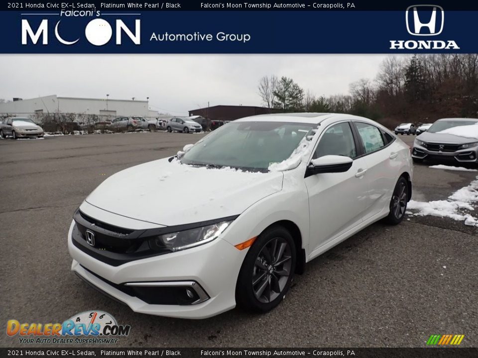 2021 Honda Civic EX-L Sedan Platinum White Pearl / Black Photo #1