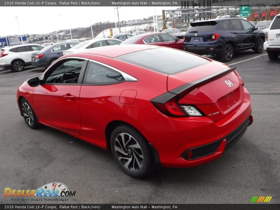 2016 Honda Civic LX-P Coupe Rallye Red / Black/Ivory Photo #8