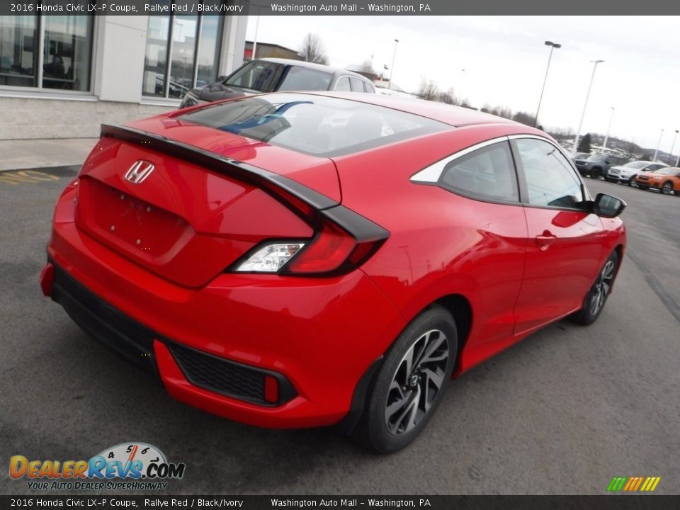 2016 Honda Civic LX-P Coupe Rallye Red / Black/Ivory Photo #10