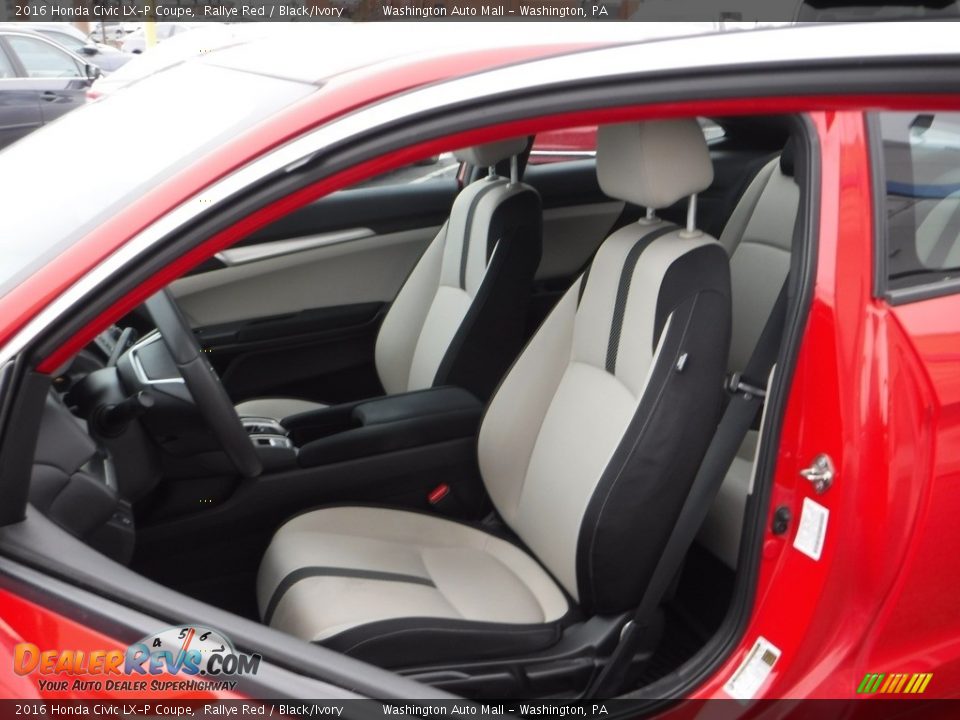 2016 Honda Civic LX-P Coupe Rallye Red / Black/Ivory Photo #12