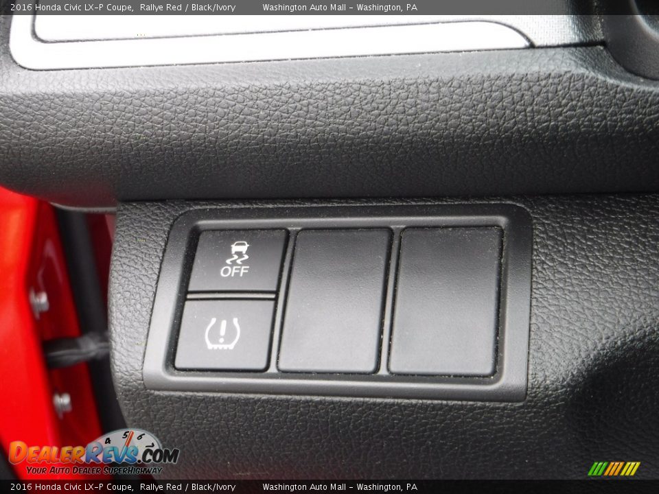 2016 Honda Civic LX-P Coupe Rallye Red / Black/Ivory Photo #17