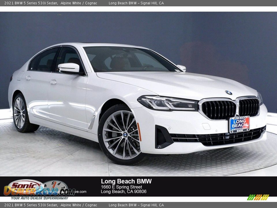 2021 BMW 5 Series 530i Sedan Alpine White / Cognac Photo #1