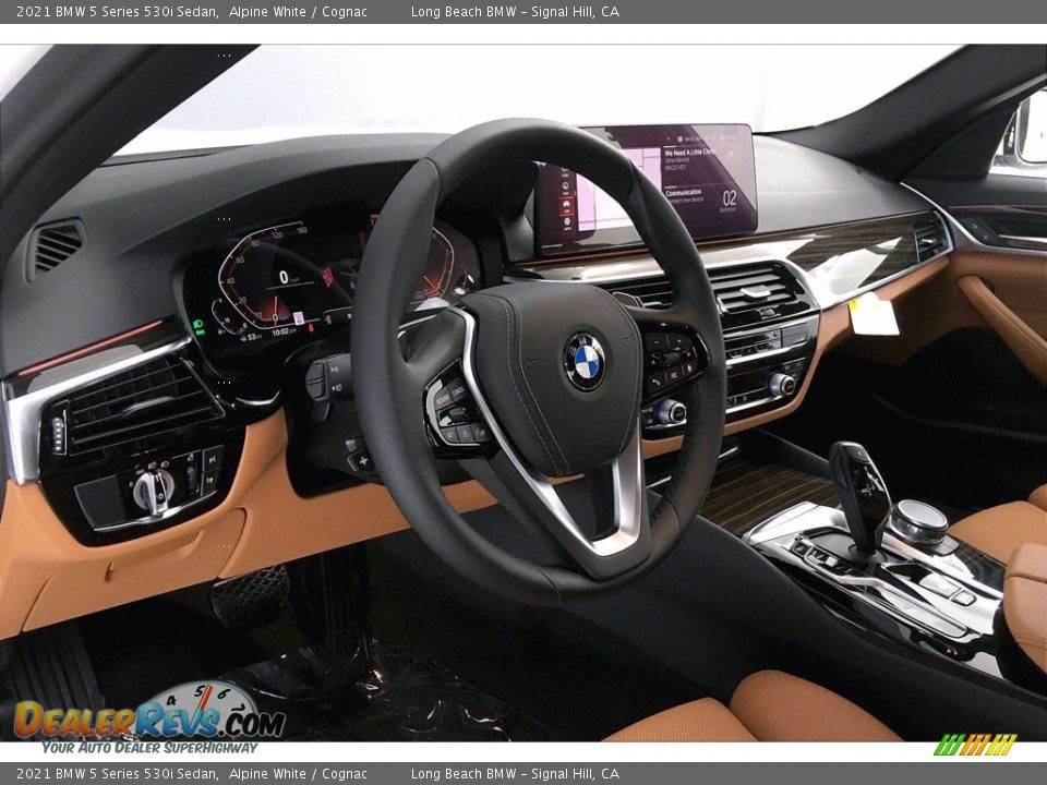 2021 BMW 5 Series 530i Sedan Alpine White / Cognac Photo #7