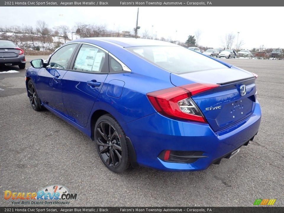 2021 Honda Civic Sport Sedan Aegean Blue Metallic / Black Photo #3