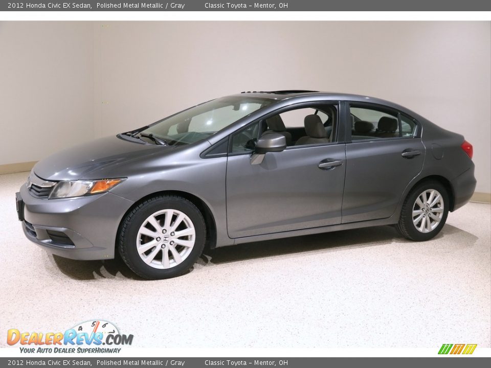 2012 Honda Civic EX Sedan Polished Metal Metallic / Gray Photo #3