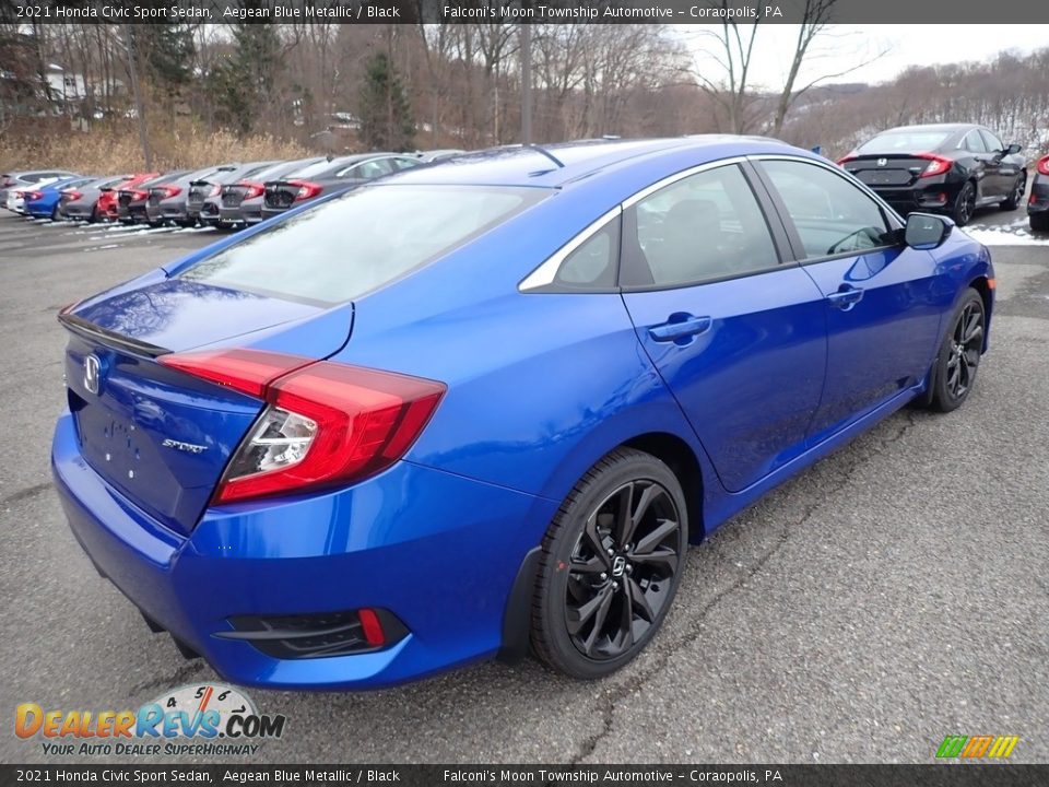 2021 Honda Civic Sport Sedan Aegean Blue Metallic / Black Photo #5