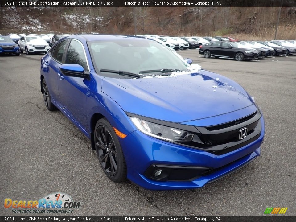 2021 Honda Civic Sport Sedan Aegean Blue Metallic / Black Photo #6