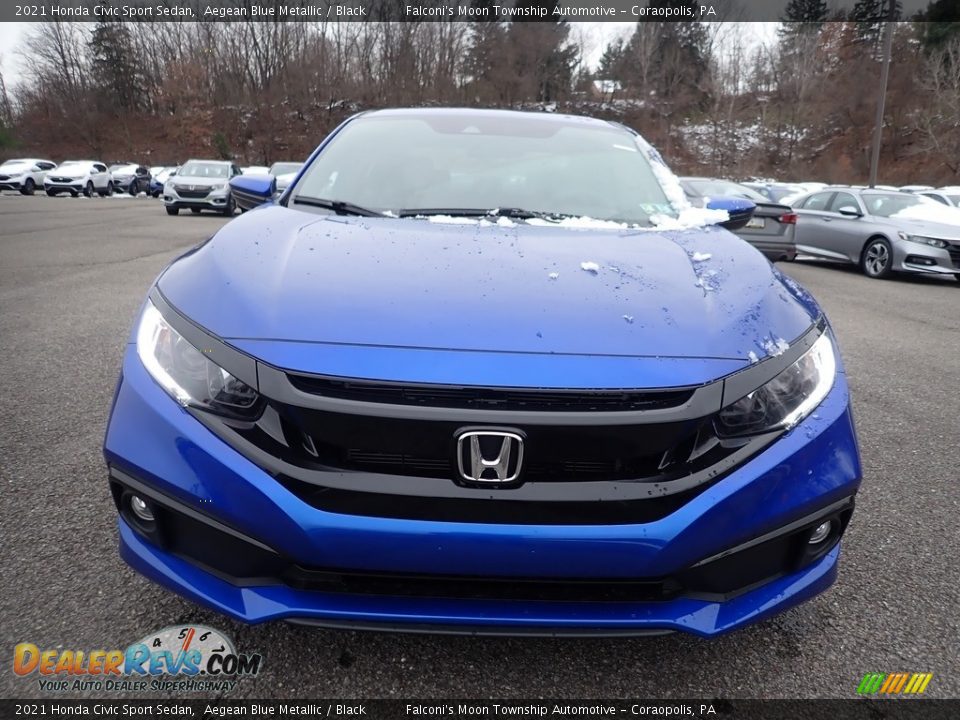 2021 Honda Civic Sport Sedan Aegean Blue Metallic / Black Photo #7