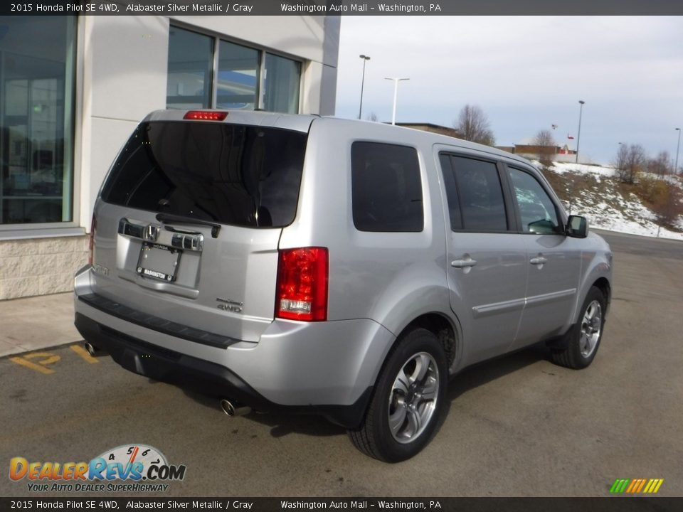 2015 Honda Pilot SE 4WD Alabaster Silver Metallic / Gray Photo #10