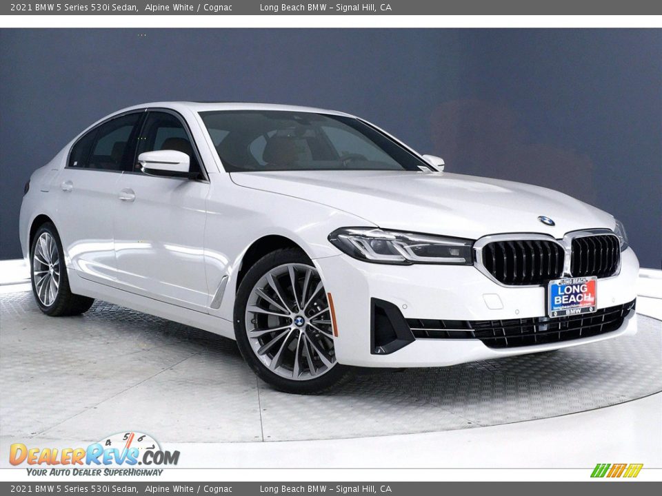 2021 BMW 5 Series 530i Sedan Alpine White / Cognac Photo #19