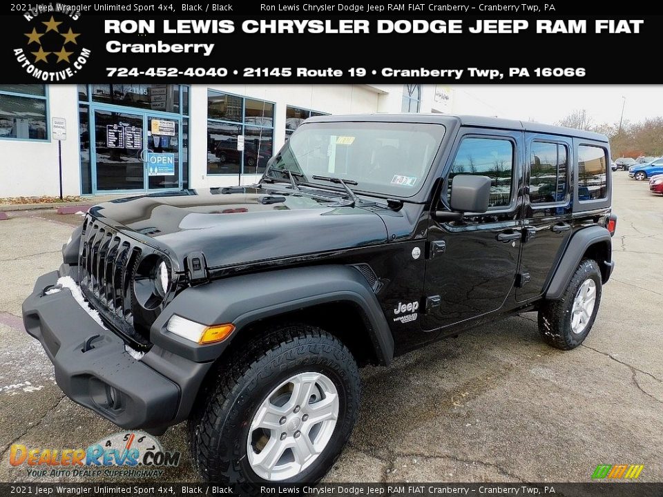 2021 Jeep Wrangler Unlimited Sport 4x4 Black / Black Photo #1